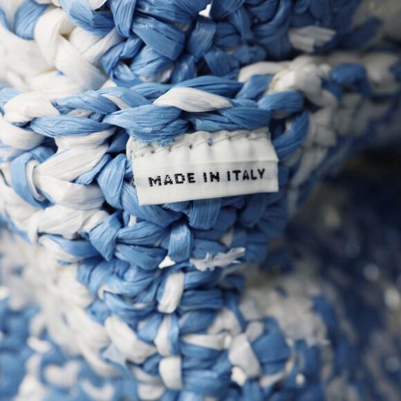 Prada  Embroidered Logo Yarn Raffia Crochet Tote Bag Multicolor - Picture 12 of 12